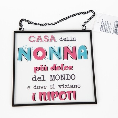 Targhetta appendibile in vetro NONNA