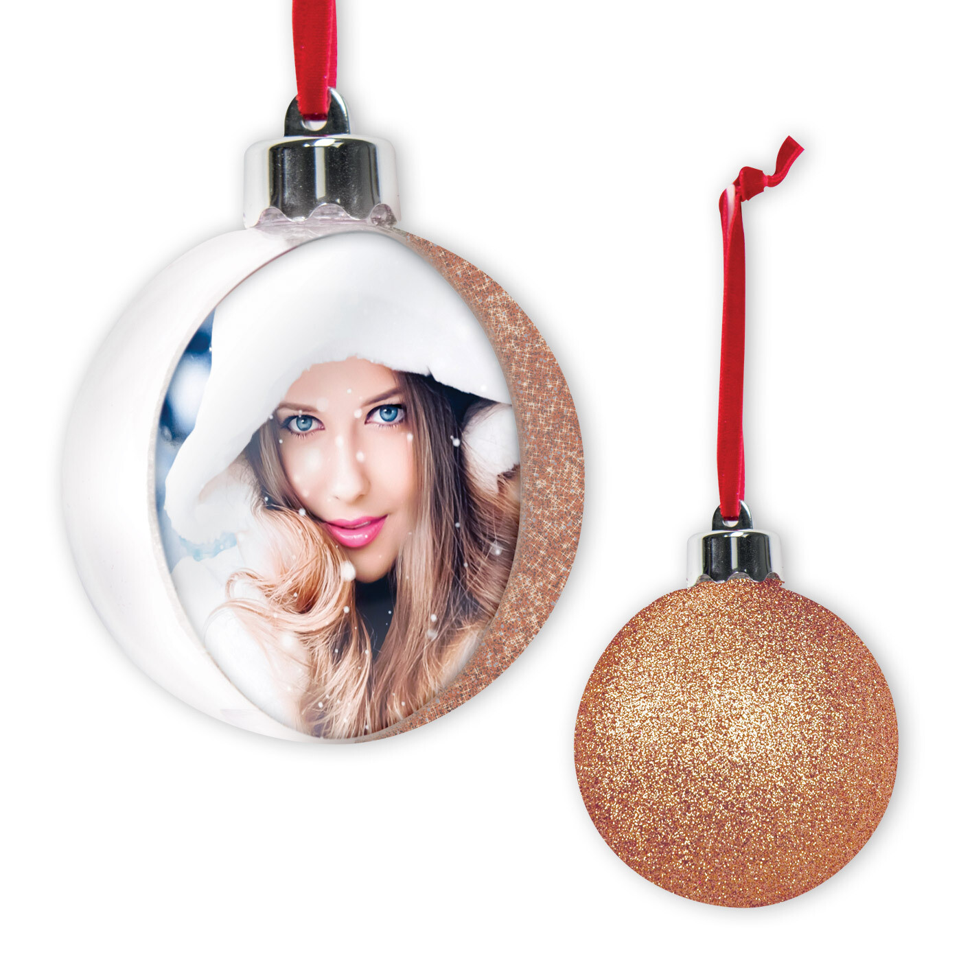 PALLINA 10x10 CON FOTO - RETRO GLITTER CARAMELLO