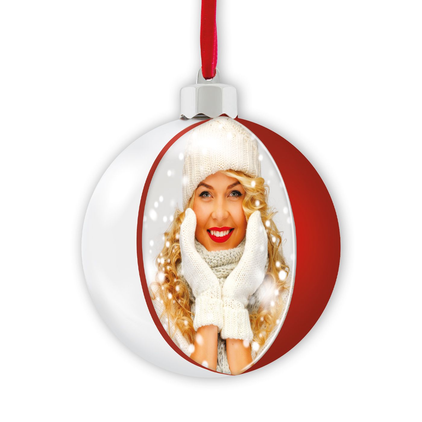 PALLINA 10x10 CON FOTO - ROSSE SATIN