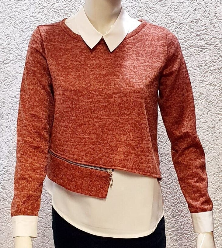 Pulli mit Bluseneinsatz