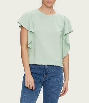 Pistachio Flutter Sleeve Pullover Shirt Pistachio Flutter Sleeve Pullover Shirt