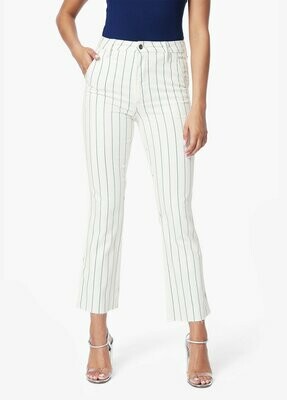 White Pinstripe Slim Kick Trouser Jean White Pinstripe Slim Kick Trouser Jean