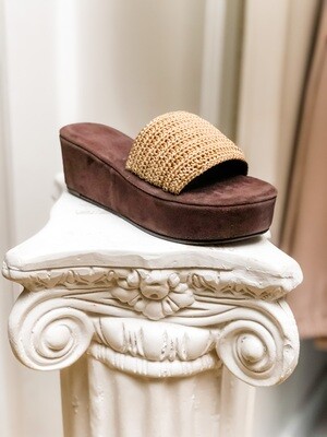 Jeffrey Campbell Flatform Brown & Natural Slides Jeffrey Campbell Flatform Brown & Natural Slides