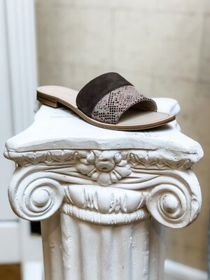 Espresso & Python Flat Slide Sandal Espresso & Python Flat Slide Sandal