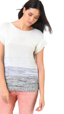 Ombre Cream & Gray Short Sleeve Sweater Ombre Cream & Gray Short Sleeve Sweater
