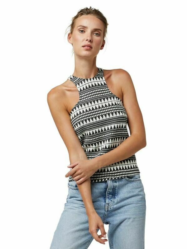 Black & Cream Racerback Printed Tank Black & Cream Racerback Printed Tank