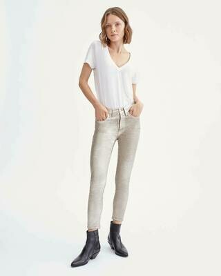 Metallic Gold Velvet High Waist Ankle Skinny Jean Metallic Gold Velvet High Waist Ankle Skinny Jean