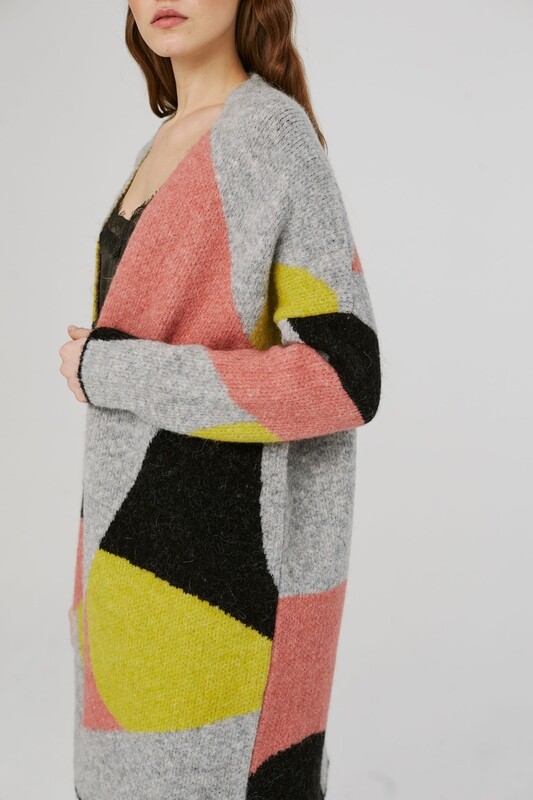 Gray, Rose & Citron Geometric Cardigan Gray, Rose & Citron Geometric Cardigan