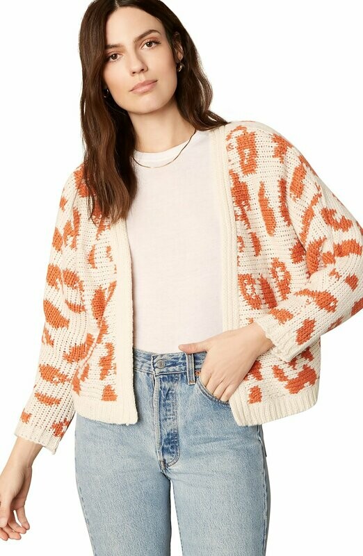 Orange Leopard Oversized Cardigan Orange Leopard Oversized Cardigan