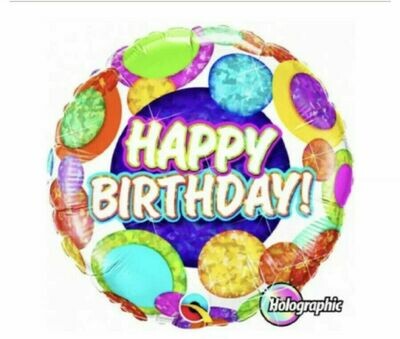 18&quot; Foil Happy Birthday Colourful Dots and Glitz