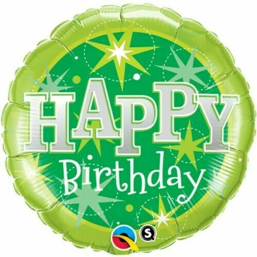 18" Foil Happy Birthday Green Sparkle