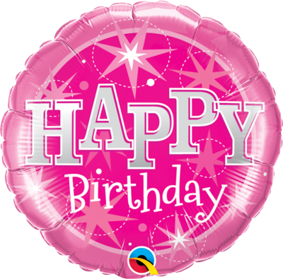 18&quot; Foil Happy Birthday Pink Sparkle