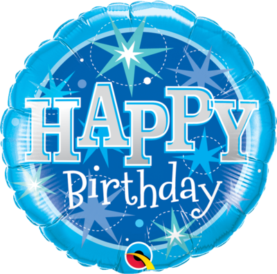 18&quot; Foil Happy Birthday Blue Sparkle