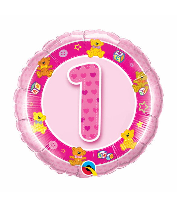 18&quot; Foil 1st Birthday Pink