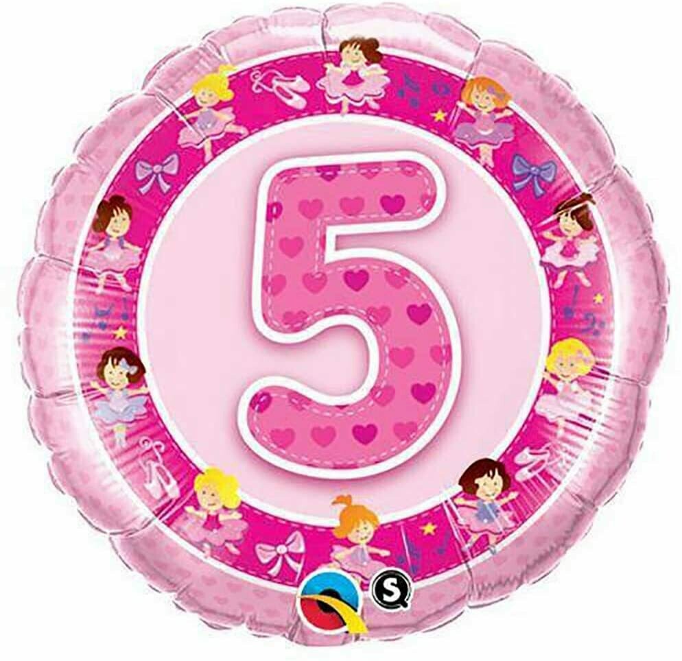 18&quot; Foil 5th Birthday Pink