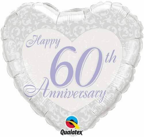60th Pearl Anniversary 18&quot; Foil Heart