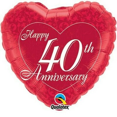 40th Anniversary 18&quot; Ruby Foil Heat