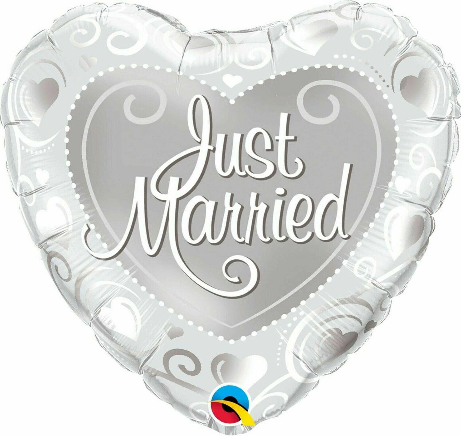 Just Married 18&quot; heart shaped foil