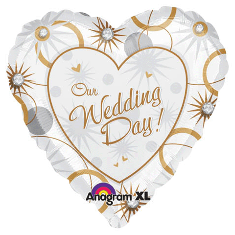 Our Wedding Day 18&quot; heart shaped foil