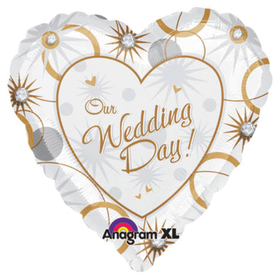 Our Wedding Day 18&quot; heart shaped foil