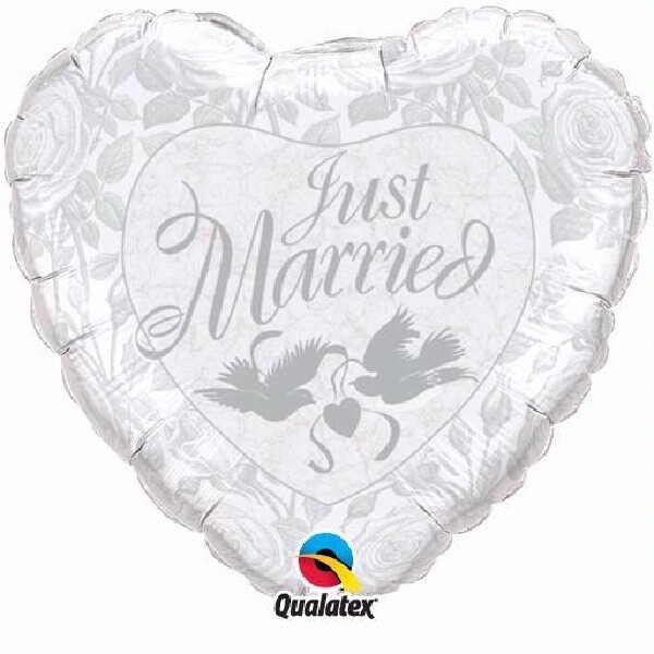 Just Married  18&quot; heart shaped foil