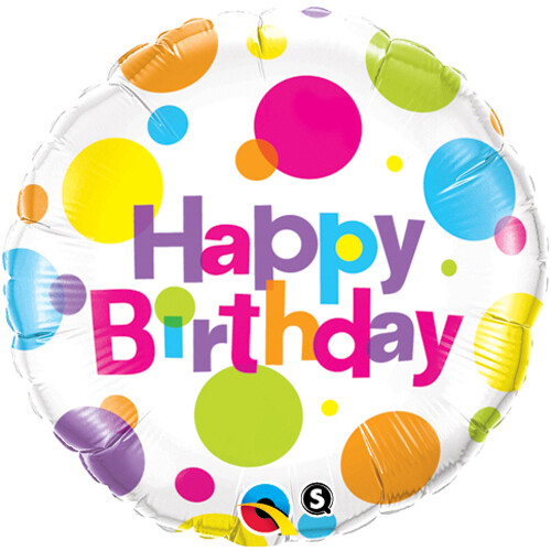 18&quot; Foil Happy Birthday big polka dots