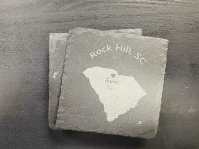 Rock Hill slate coaster set