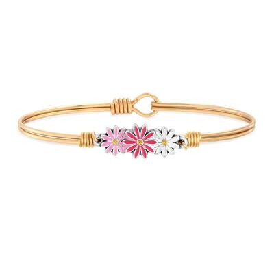 Daisy Bangle Bracelet In Pink Ombre
