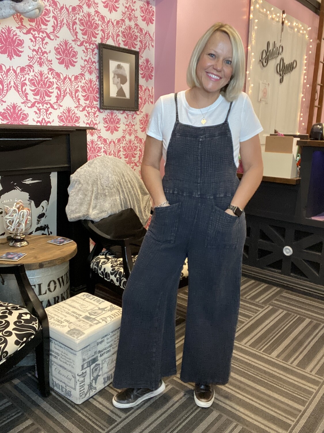 WASHED COTTON OVERALLS