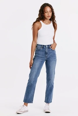 90S SUPER HIGH RISE ANKLE STRAIGHT JEANS BISBEE