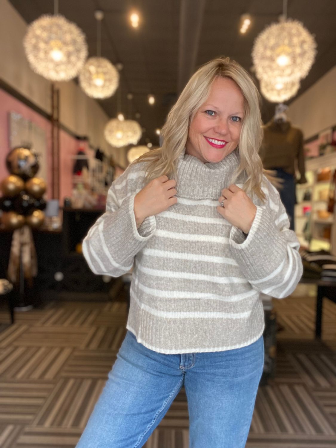 JOSEPHINE STRIPE TAUPE