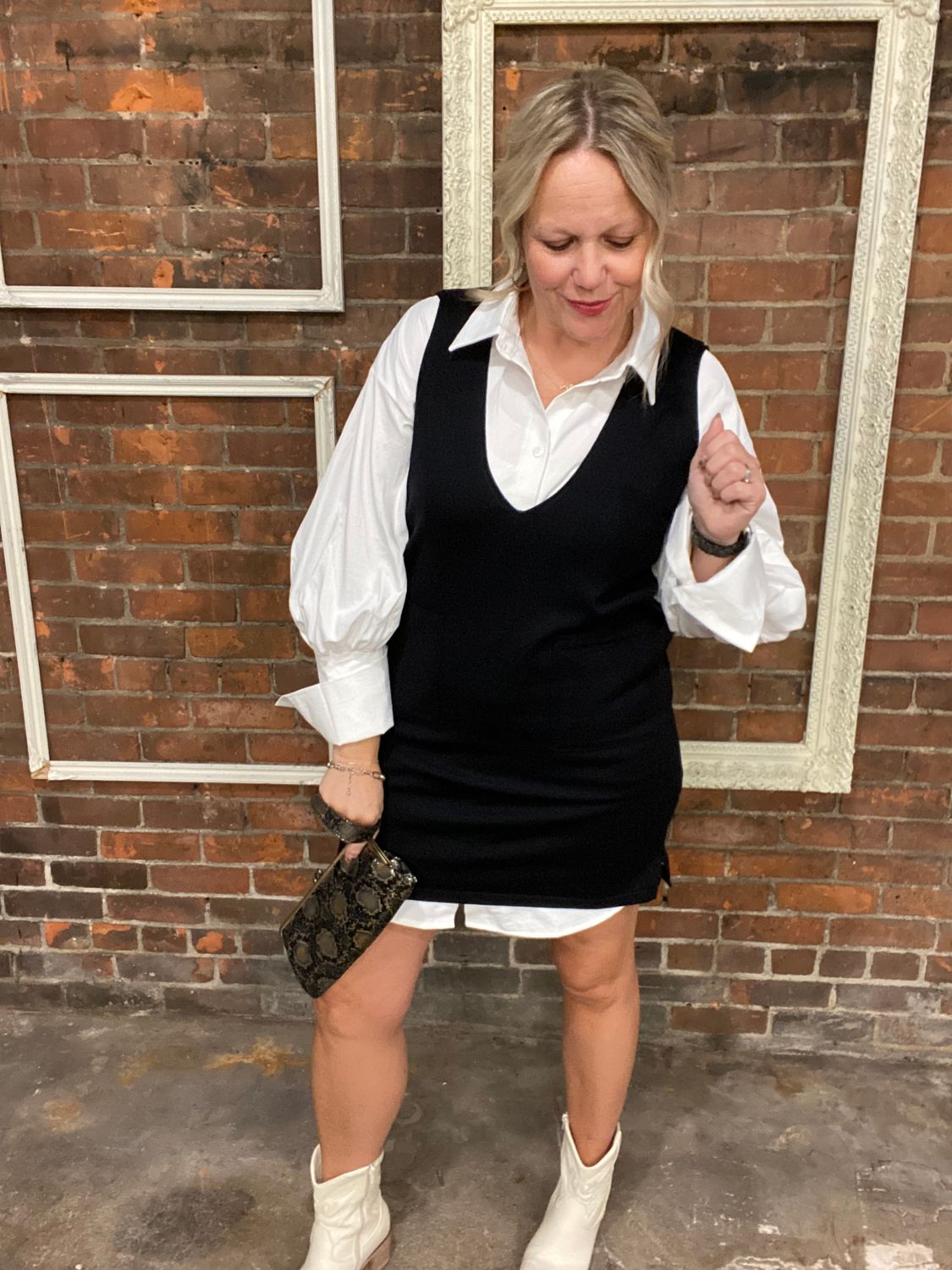 KNIT VEST DRESS BLACK