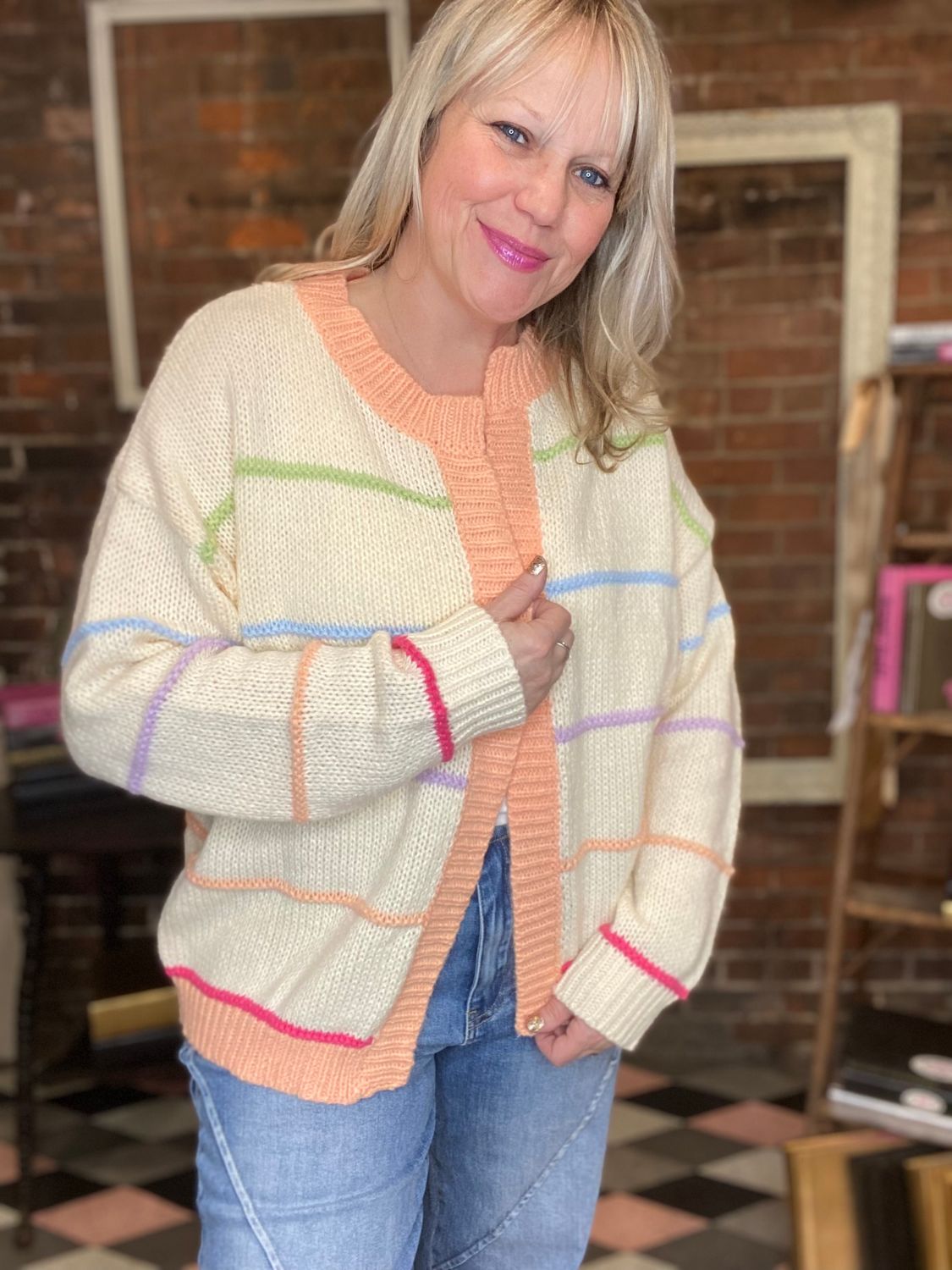 Rainbow Wrap Open Cardigan