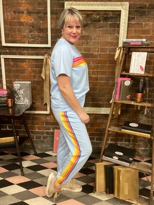 Retro Vibes Sweatpants Beau Blue
