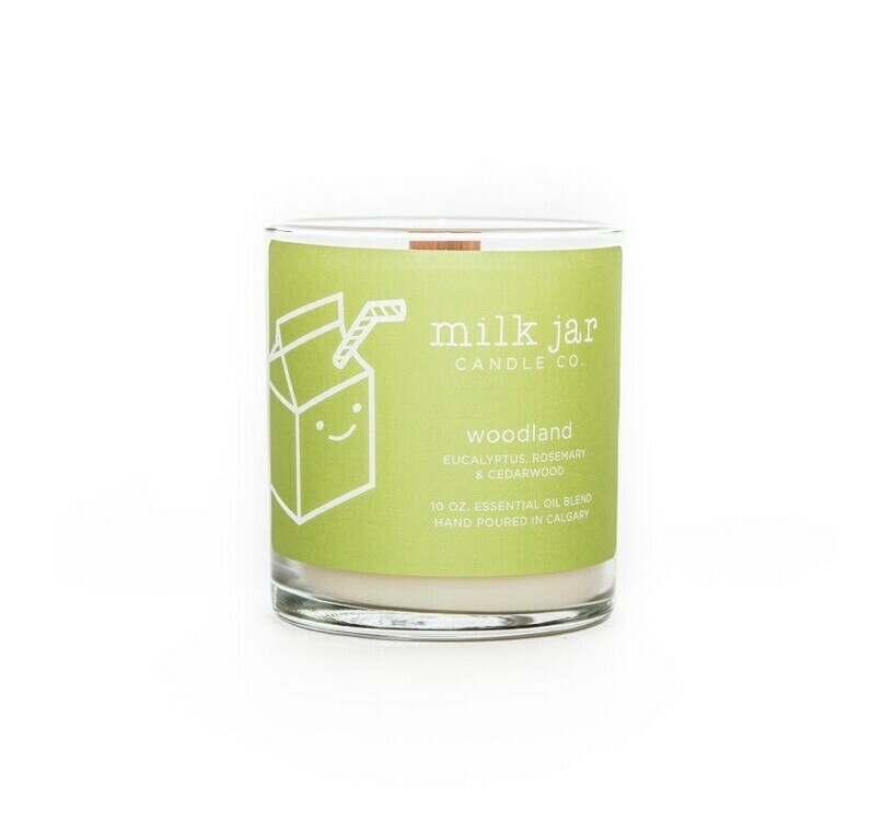 Milk jar candle Woodland