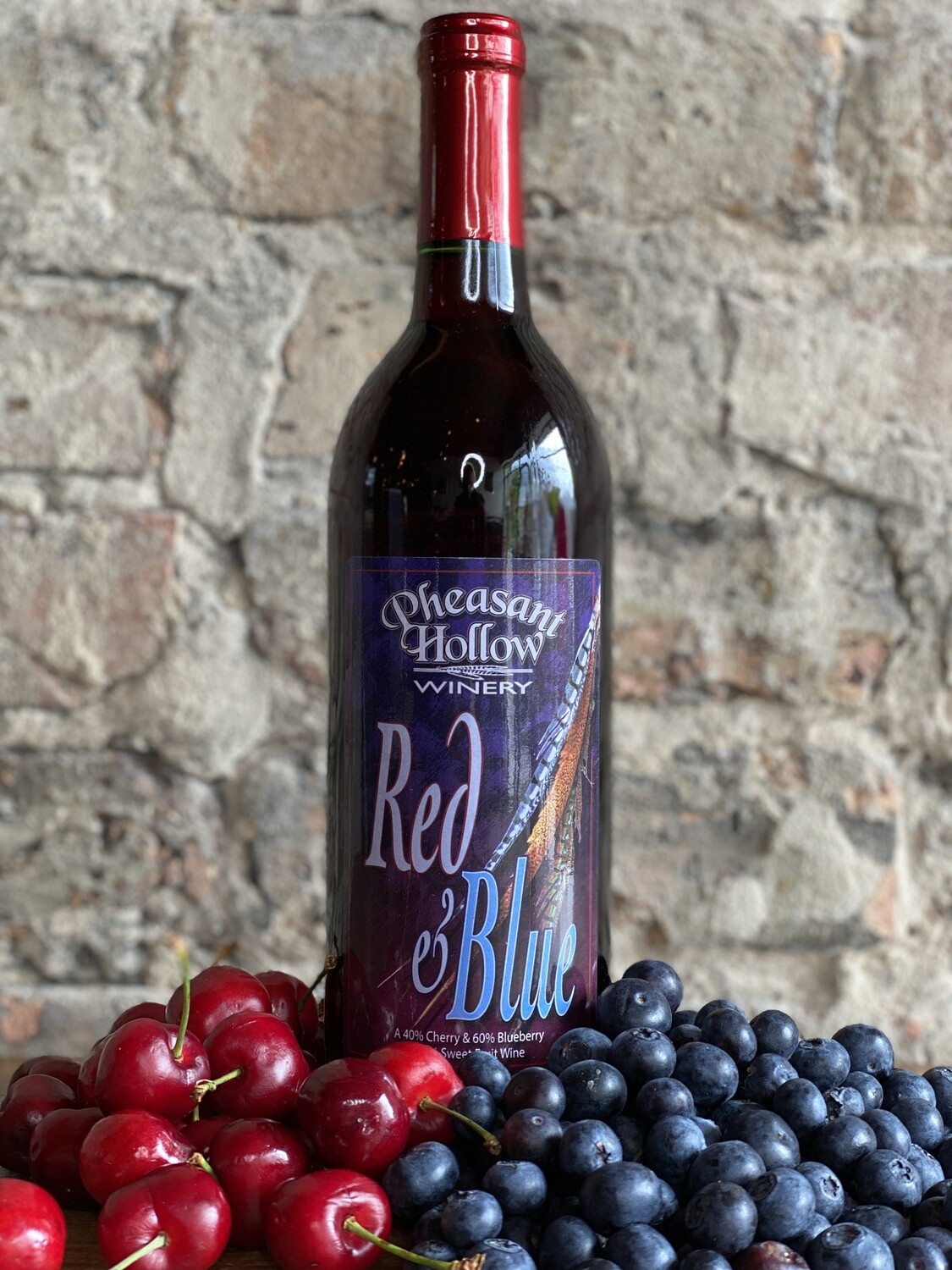 Pheasant Hollow Red and Blue-Bottle