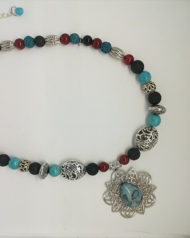 Collier multicolore &quot;rosace&quot;