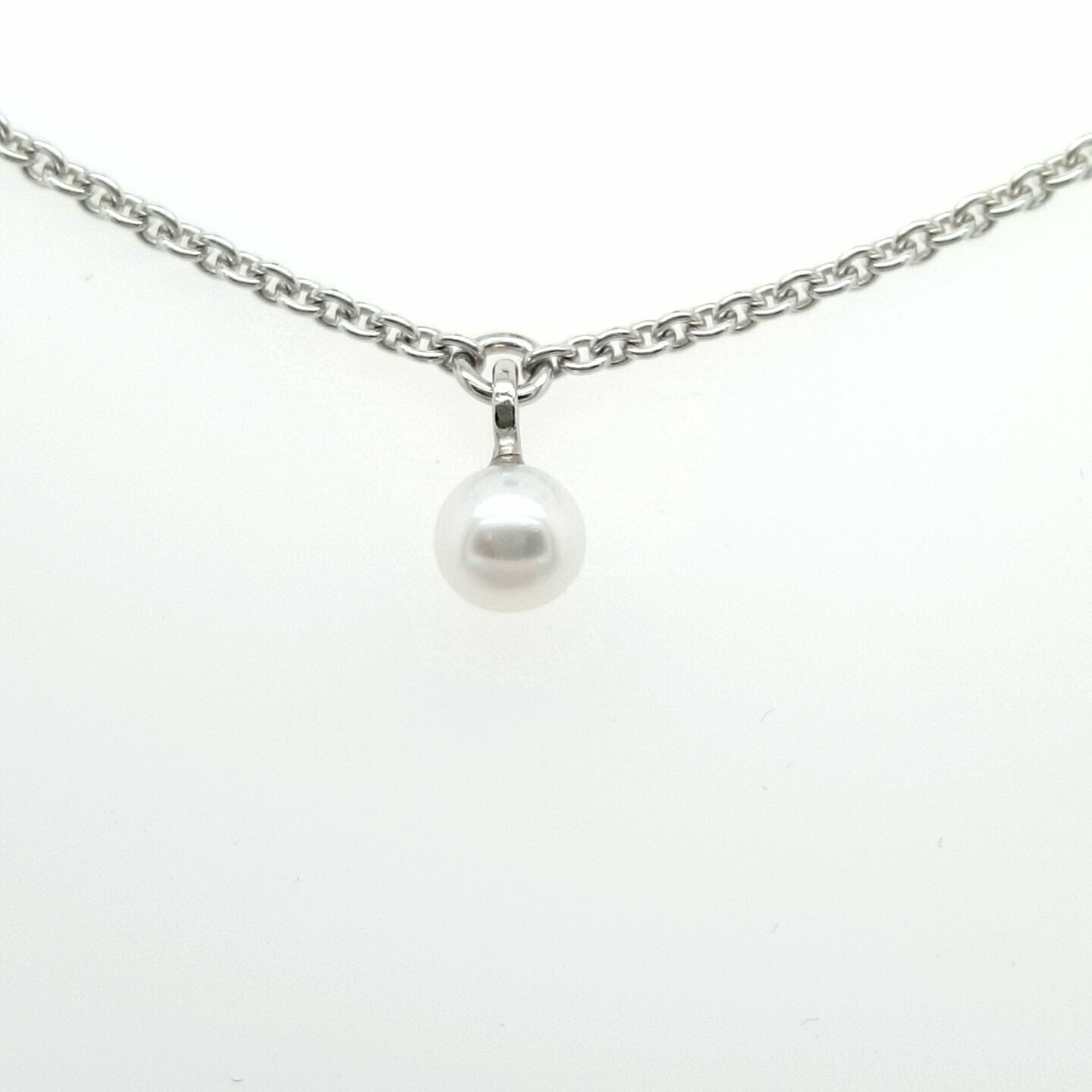 Perle weiß 5 -5,5 mm, silber, Preis ohne Armband