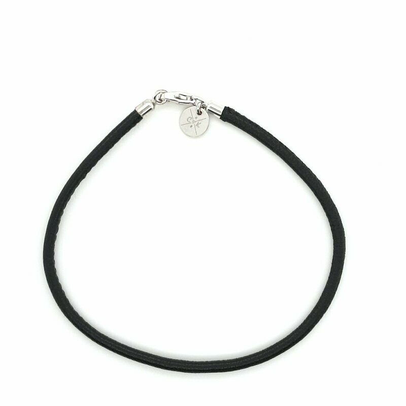 Lederarmband, Nappaleder gefüttert, Silber 925 rhodiniert Lederarmband, Nappaleder gefüttert, Silber 925 rhodiniert