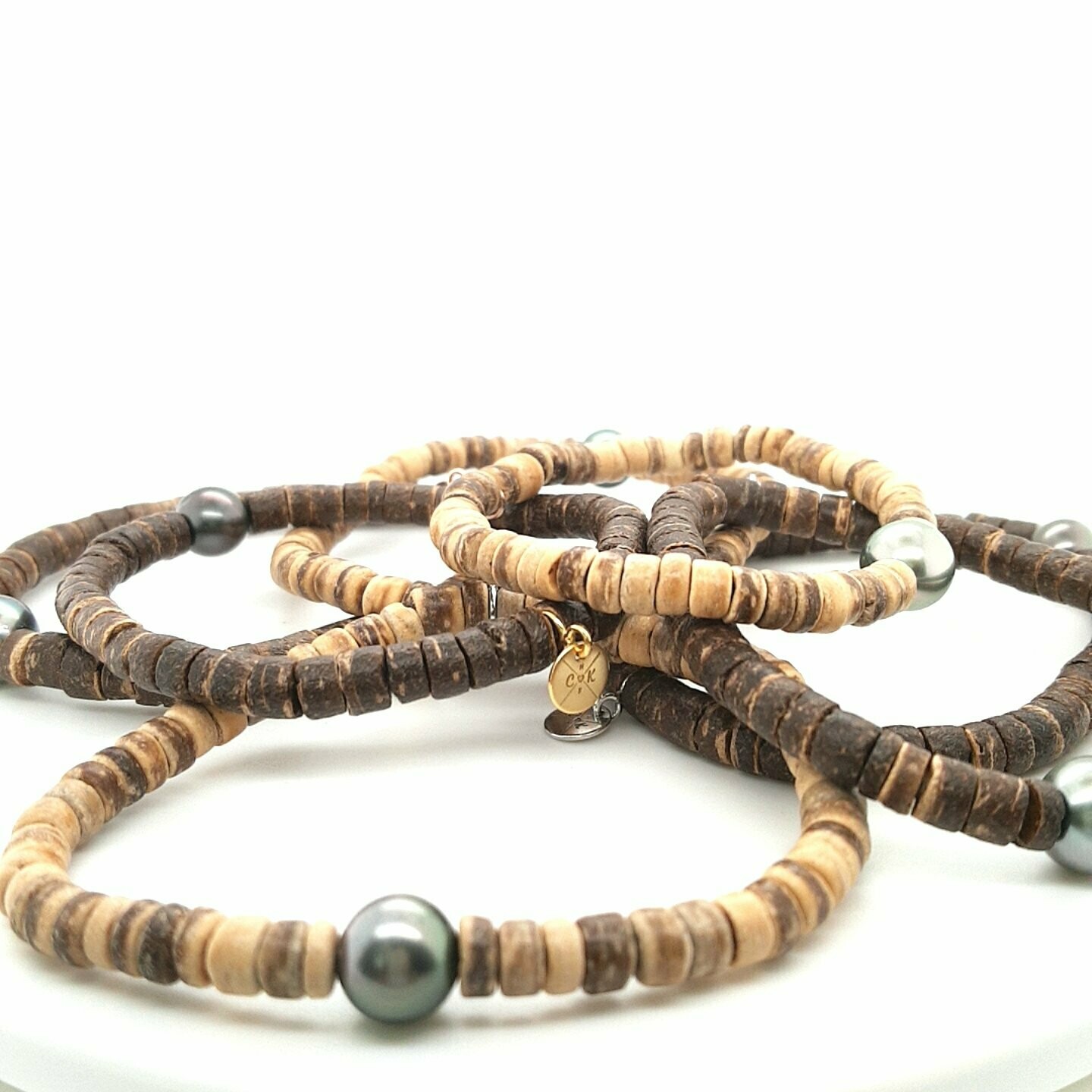 Coconut Armband, Silber 925, Tahiti Zuchtperle, Farben nach Wunsch