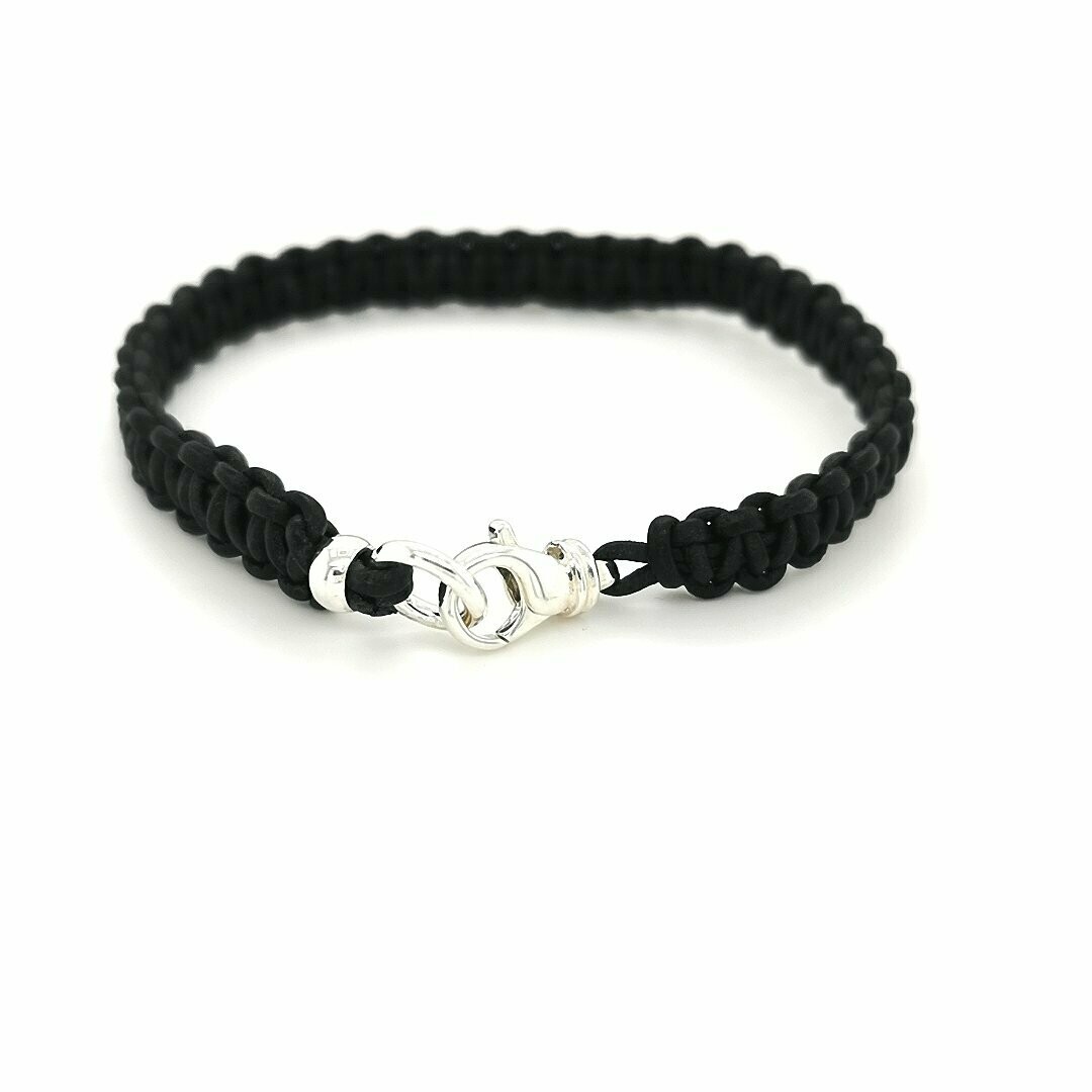 Lederband mit Silber Karabiner