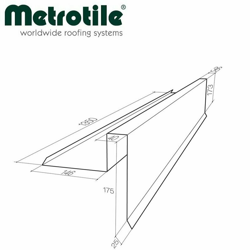 Bande de rive couloir DRoit pour METROTILE ROMANA (Prix et commande par mètre linéaire)