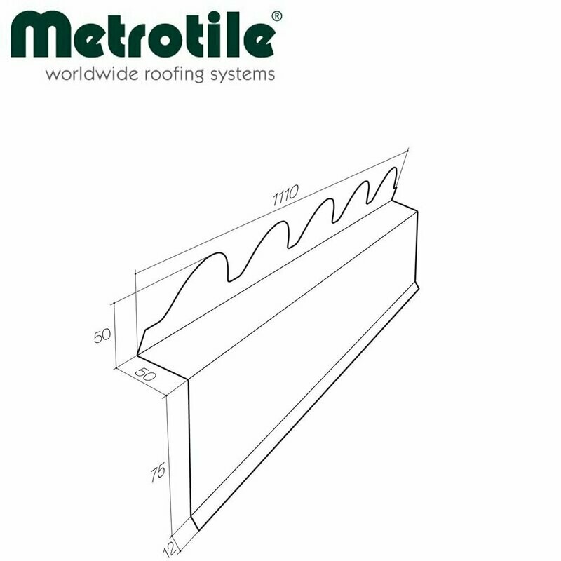 Bande d'égout (pied de versant) pour METROTILE ROMANA (Prix et commande par mètre linéaire)