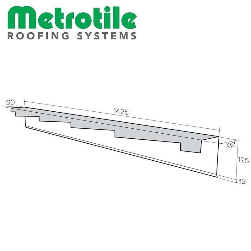 Bande de rive crantée DRoite pour METROTILE Thermolaqué QUBE (Prix et commande par mètre linéaire)