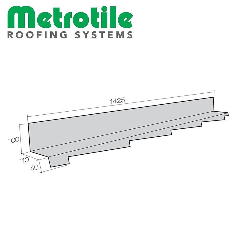 Bande de solin crantée GAuche pour METROTILE Thermolaqué QUBE (Prix et commande par mètre linéaire)