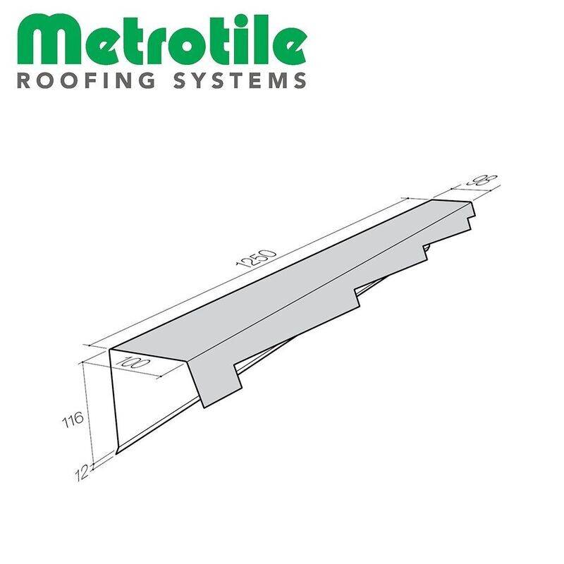 Bande de rive crantée GAuche pour METROTILE Thermolaqué XBOND (Prix et commande par mètre linéaire)