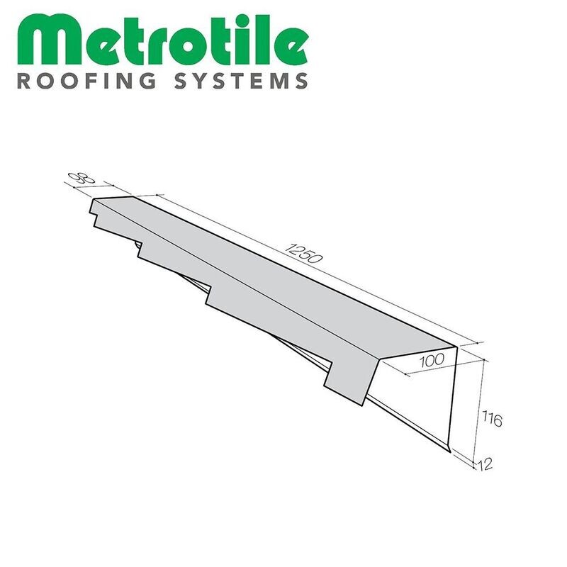 Bande de rive crantée DRoite pour METROTILE Thermolaqué XBOND (Prix et commande par mètre linéaire)