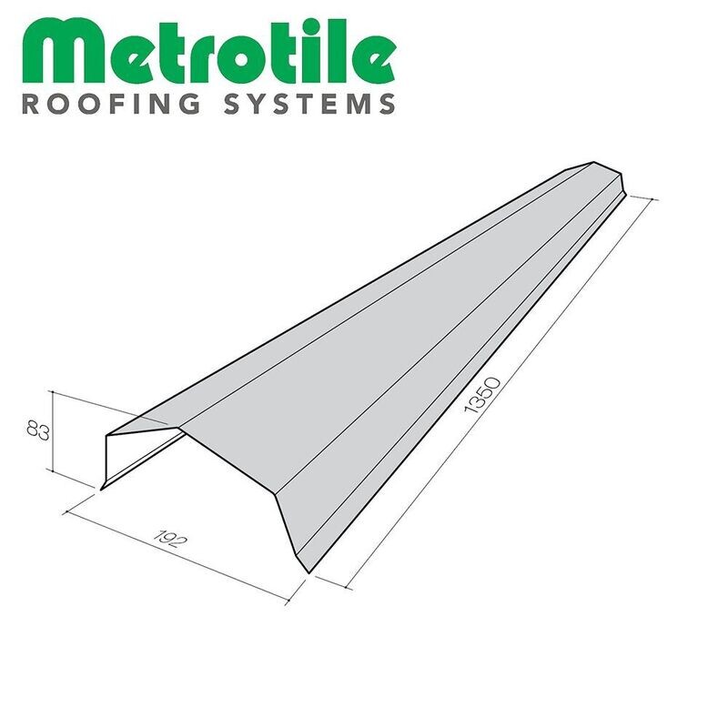 Élément de faîtière en V longue METROTILE Thermolaqué (Prix et commande par mètre linéaire)