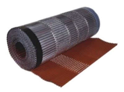 Closoir souple ventilé en aluminium fin plissé pour faîtière 1/2 ronde METROTILE ROMANA (Prix et commande par 5 mètre linéaire), rouleau de 5 ml. Closoir souple ventilé en aluminium fin plissé pour faîtière 1/2 ronde METROTILE ROMANA (Prix et commande par 5 mètre linéaire), rouleau de 5 ml.