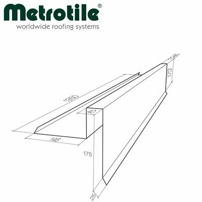 Bande de rive couloir DRoit pour METROTILE ROMANA (Prix et commande par mètre linéaire)